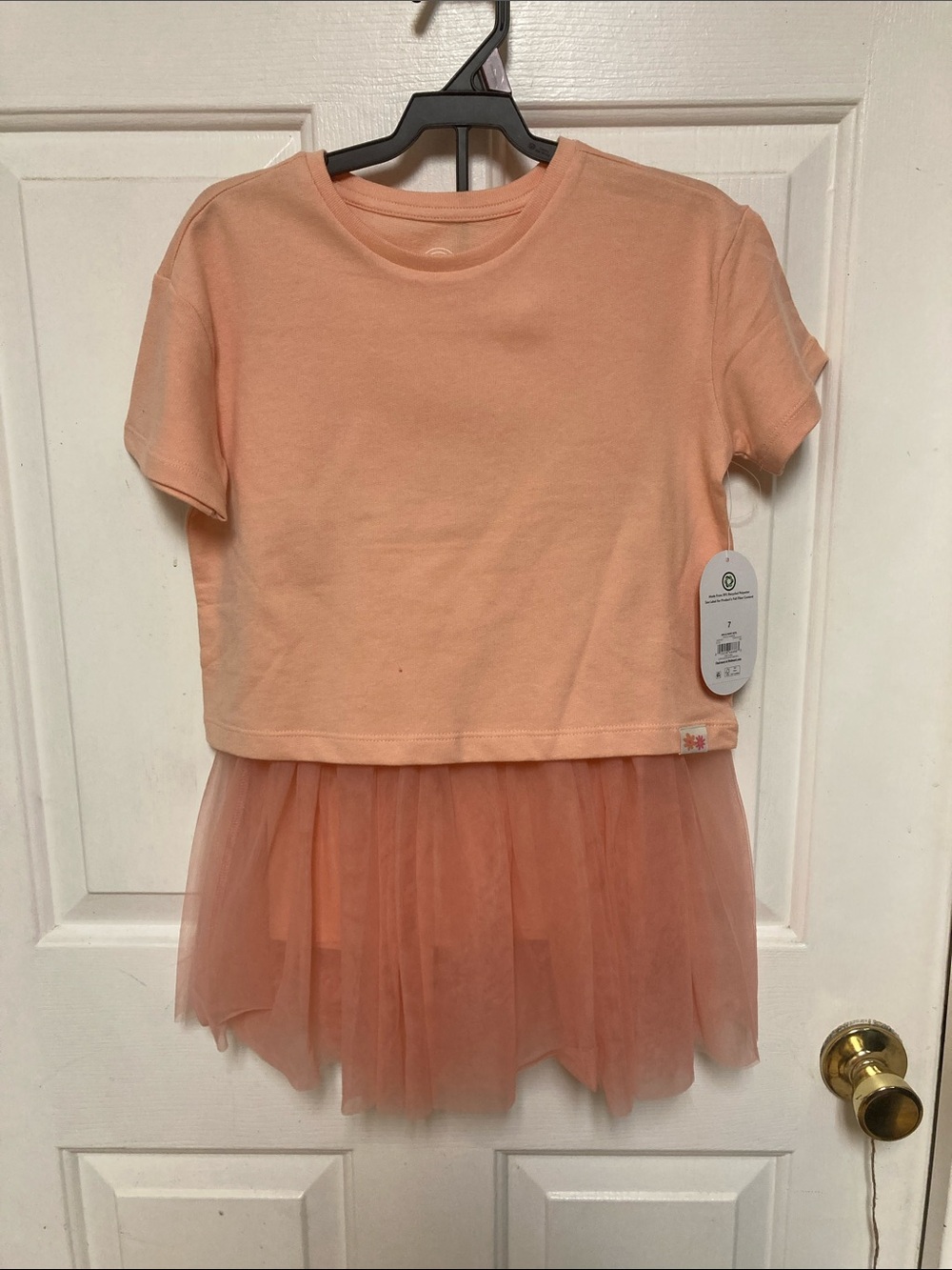 wonder nation Peach Short-Sleeve Tee with skirt/ shorts